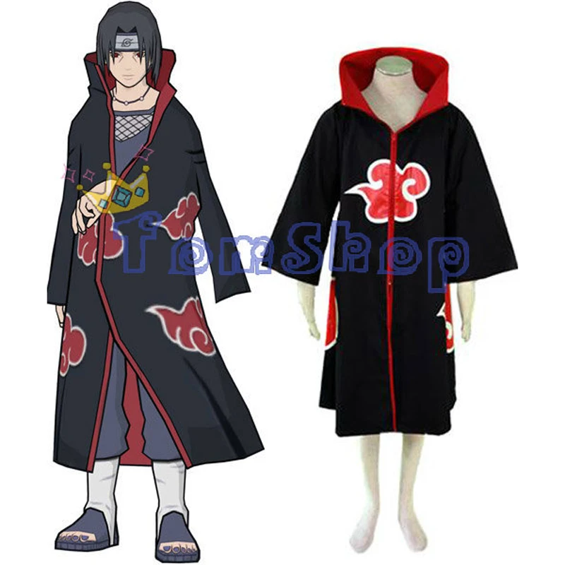 Us 1619 10 Offnaruto Akatsuki Cosplay Cape Dust Cloak Orochimaru Itachi Uchiha Madara Sasuke Pein Costumes Trench Coat Xs Xxl Free Shipping In