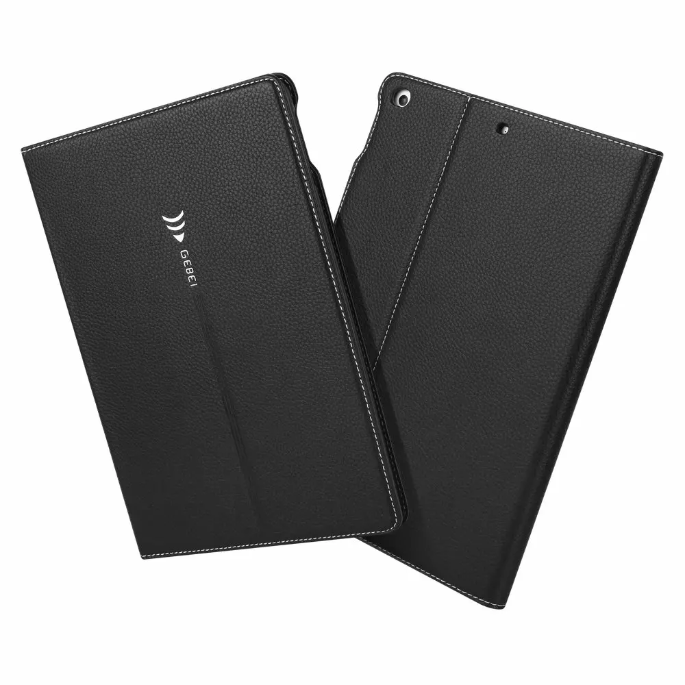 

Luxury Business Smart Cover for Apple new iPad 2017 2018 A1822 A1893 Stand Genuine Leather Cowhide + TPU Case Tablet PC +pen