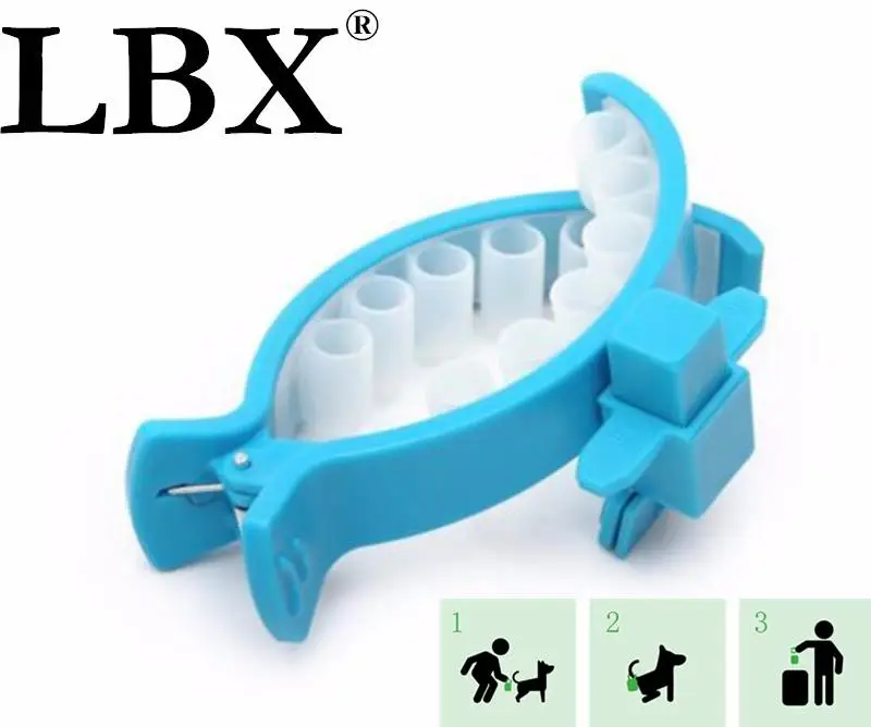 

2 Clips 120 Bags Vet Recommend Piqapoo Dog friendly Hands Free Dog's Poo Cushioned Clips Poop Collector Toilet Faeces Container