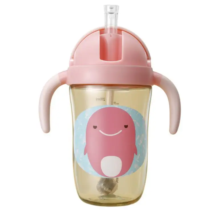 PPSU детская чашка VALUEDER горячая распродажа высокое качество герметичная прочная детская питьевая чашка - Цвет: pink ppsu bottle