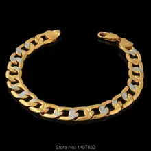 Высокое качество браслет два тонирование ювелирных изделий золотистого и серебристого цветов; цвет из тонких пластин, покрытое Браслеты Для женщин/Для мужчин подарки