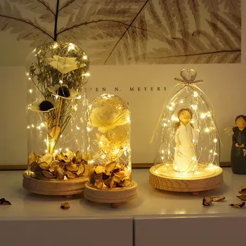 

christmas Creative lamps glass covers dry flowers angel ornaments decorations bedroom living room teachers holiday gifts