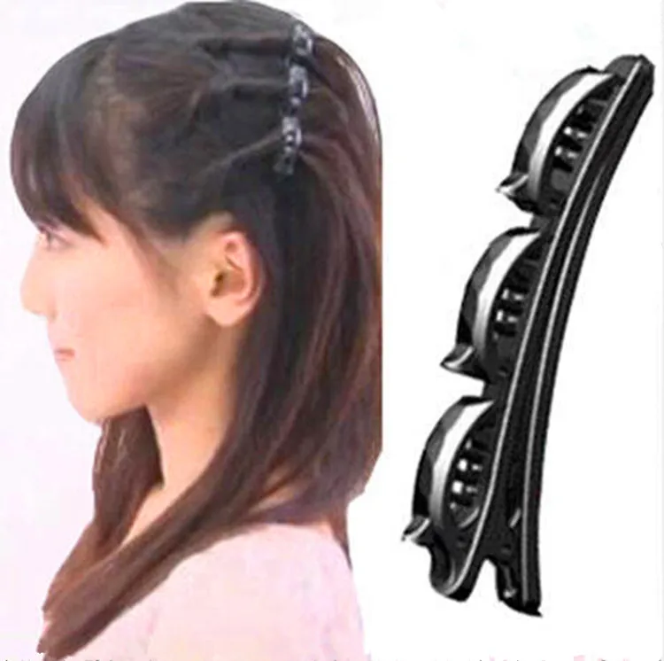Newest Women hair clip attached 3clips on hair sticks pattern portable