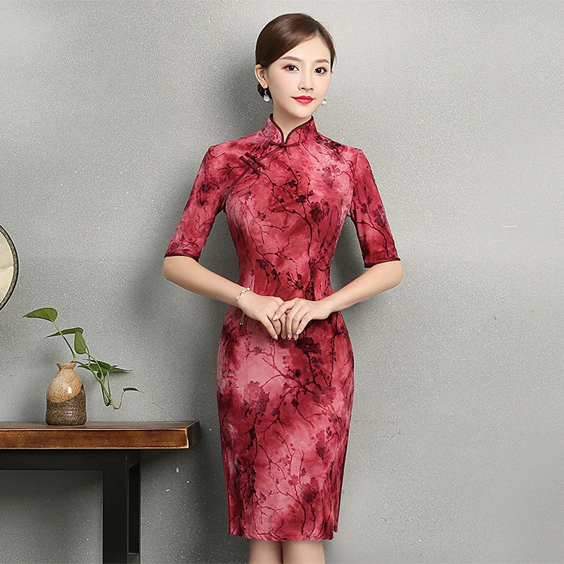 knee length qipao