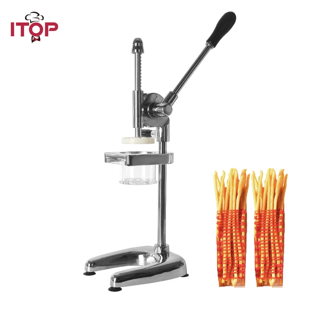 

ITOP Manual Long 30cm Potato Ships Squeezer French Fries Cutters Machine Aliminum Alloy American Fried Potato Chip Squeezers