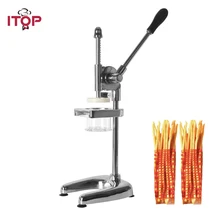 ITOP Manual Long 30cm Potato Ships Squeezer French Fries Cutters Machine Aliminum Alloy American Fried Potato Chip Squeezers
