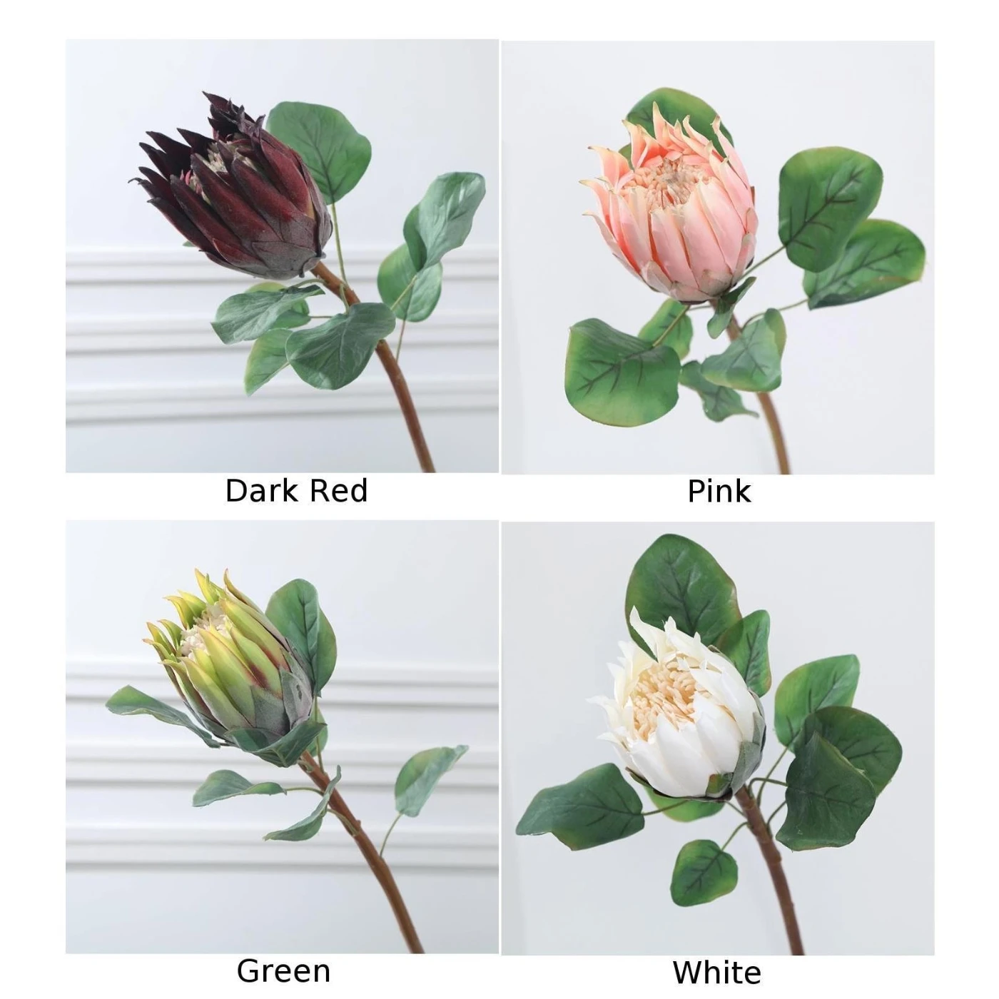 Artificial Flower Protea Large Wedding Photography Home Decoration Plant Flowers Dark Red, Pink, Green