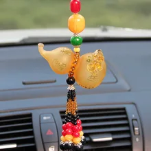 Кристалл Тыква Форма висит кулон Цветная глазурь ремесла автомобильные аксессуары украшения дома статуэтки Fengshui украшения