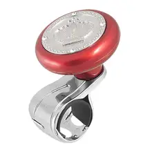 Uxcell Серебряный тон Красная корона шаблон Круглый Авто Руль Ручка