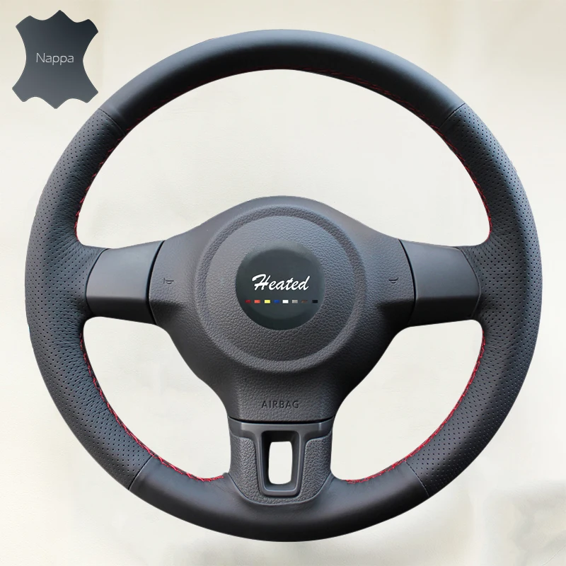 Genuine leather car covers Car Steering Wheel Cover for Golf 6 Mk6 VW