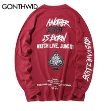GONTHWID хип-хоп футболки с длинным рукавом с принтом Мужские осенние повседневные топы Модные футболки для скейтборда уличная футболка High Street