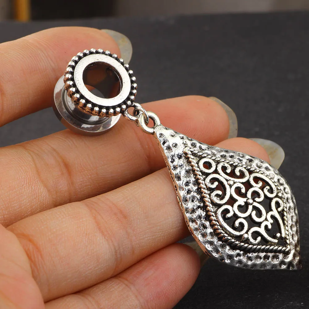 JUNLOWPY Dangle Ear Plugs Stainless Steel Screw Flesh Tunnel Expander Stretcher Body Earring Gauge Tragus Piercing Jewelry 70pcs