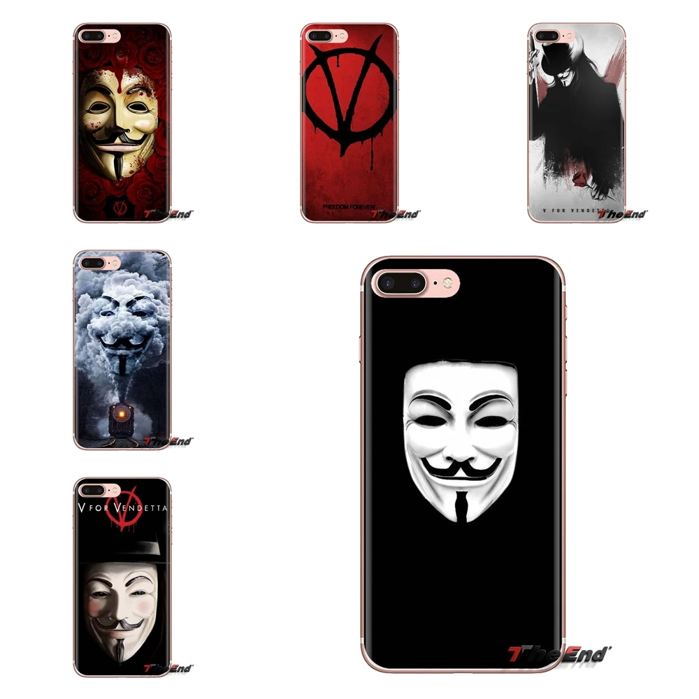 Fawkes Anonymous Mask For iPod Touch Apple iPhone 4 4S 5 5S SE 5C 6 6S 7 8 X XR XS Plus MAX Transparent Soft Cases Covers |