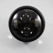 Черный металл мотоциклов LED на низком луч daymaker фары лампы фар для Honda Chopper Bobber Пользовательские Cruiser