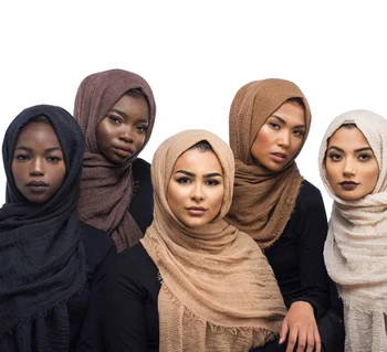 

Hot Sale Classical Premium Viscose Maxi Crinkle Cloud Hijab Scarf Shawl Soft Islam Muslim Wholesale & Retail Scarves