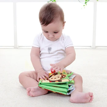 

2351 Lovely Animal Embroidered Cloth Book Baby Soft Toys Newborn Early Development Activity Books Baby Kids Gifts Learning Toy