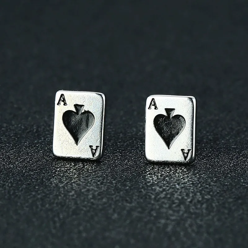 ZORCVENS новые ЛАКи 316L нержавеющая сталь пики покер серьги гвоздики для женщин мужчин
