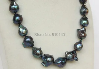 

YY@@RR2@17. Baroque black Reborn keshi pearls necklace