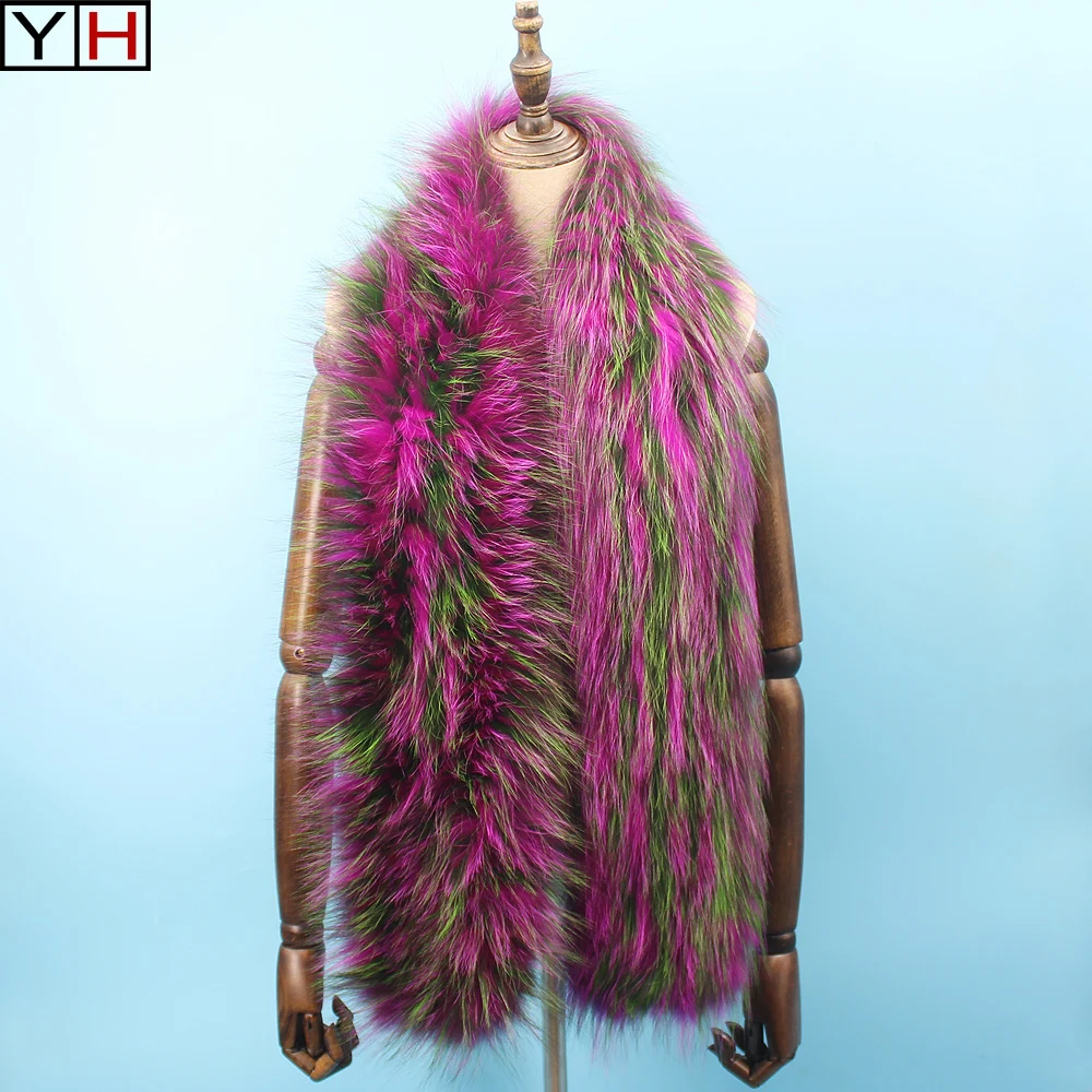 Download Luxury Women's Fox Fur Scarf 160cm Long Winter Women fox Fur Scarfs Lady Solid Color Scarves 100 ...