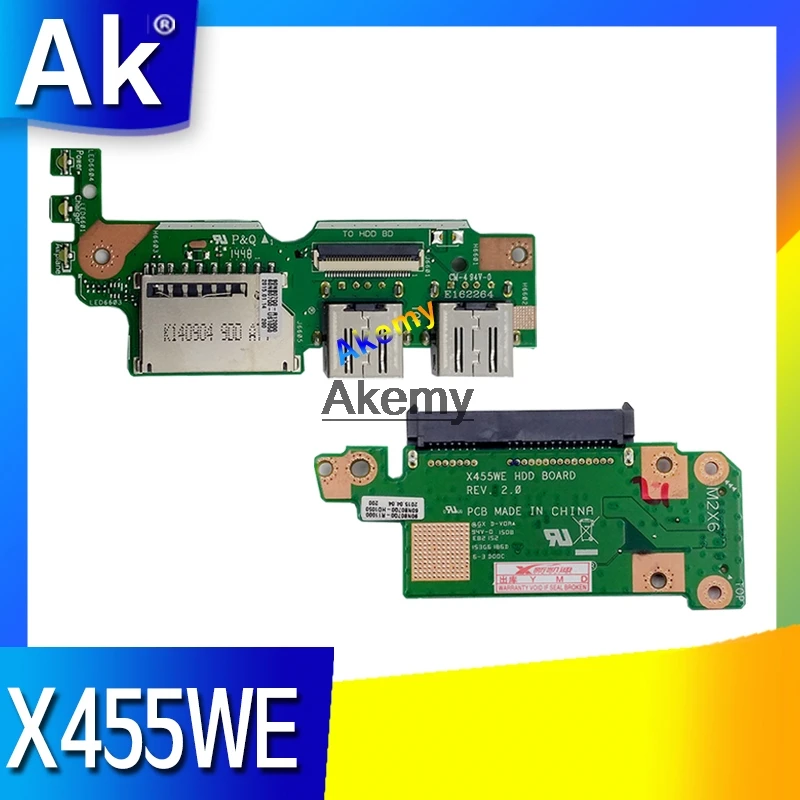 

HDD USB SSD card IO Board for ASUS X455 X455W X455WE X455WE X454W X454WE Hard Drive Connector Board