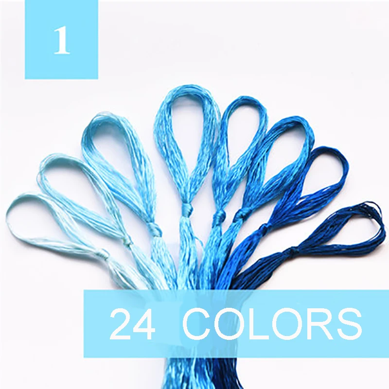 Sanbest High Quality Silk Embroidery thread 8 Skeins Su Embroidery Sewing thread Floss Threads