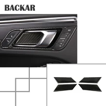 Задний автомобиль углеродного волокна внутренняя дверь чаша патч Стайлинг наклейки для Porsche Macan украшение интерьера