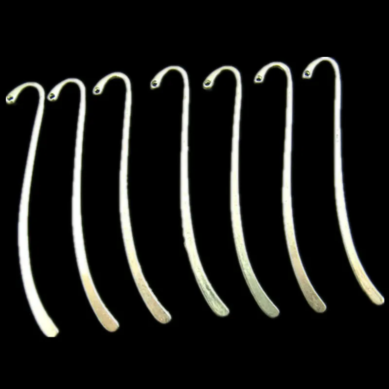 

60Pcs New DIY Silver Plated Bookmarks With Loop Marque de Page Jewelry Making Findings 86mm