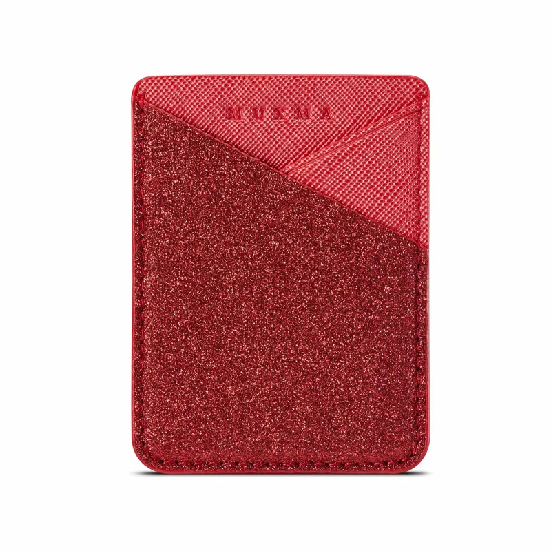 Универсальный кожаный держатель для карт, стикер, Карманный Чехол-кошелек для iPhone 11 Pro, XS Max, 8, 7, Xiaomi mi, A3, красный, mi Note 8, 7, K20 Pro, 7A, 6A - Цвет: Red