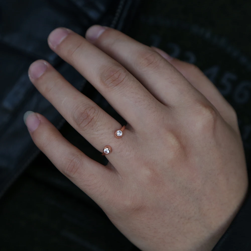 

925 sterling silver open adjust Knuckle midi finger ring gold rose gold color minimal silver jewelry