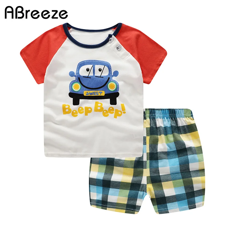 

2019 New style baby clothing sets 0-2Y summer baby clothes for boys & girls casual cartoon print baby sets 2PCS shirt+pant
