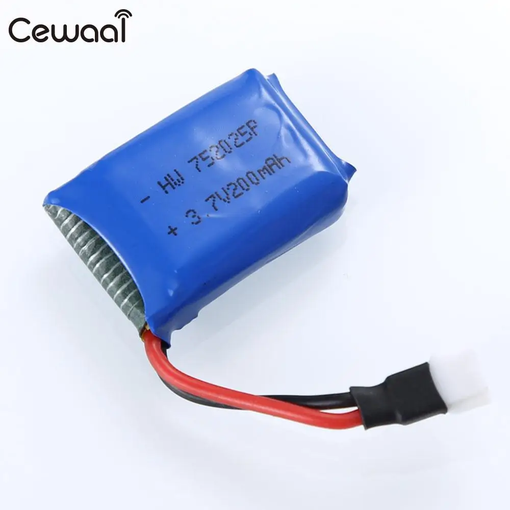 

Cewaal Drone Battery 3.7V 200mAh 752025P Lipo Rechargeable Efficient High Performance Lithium Battery for SYMA X11 X4 X13