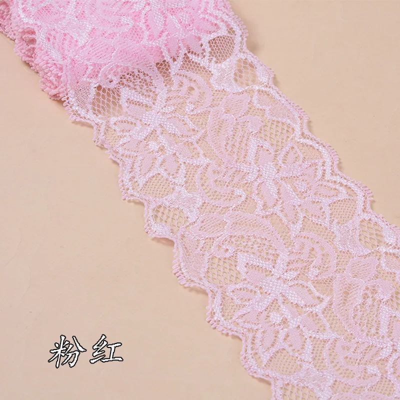 8cm Soft Elastic Spandex Lace Trim Fabric Ribbons Tape DIY Clothing Underwear Accessories Wedding Decoration White Lace Trimming