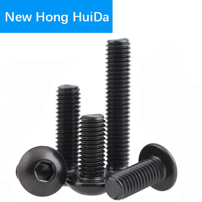

M8 Hex Head Button Socket Cap Screw Allen Hexagon Thread Metric Round Head Machine Mushroom Black Bolt Alloy Steel 10.9 Grade