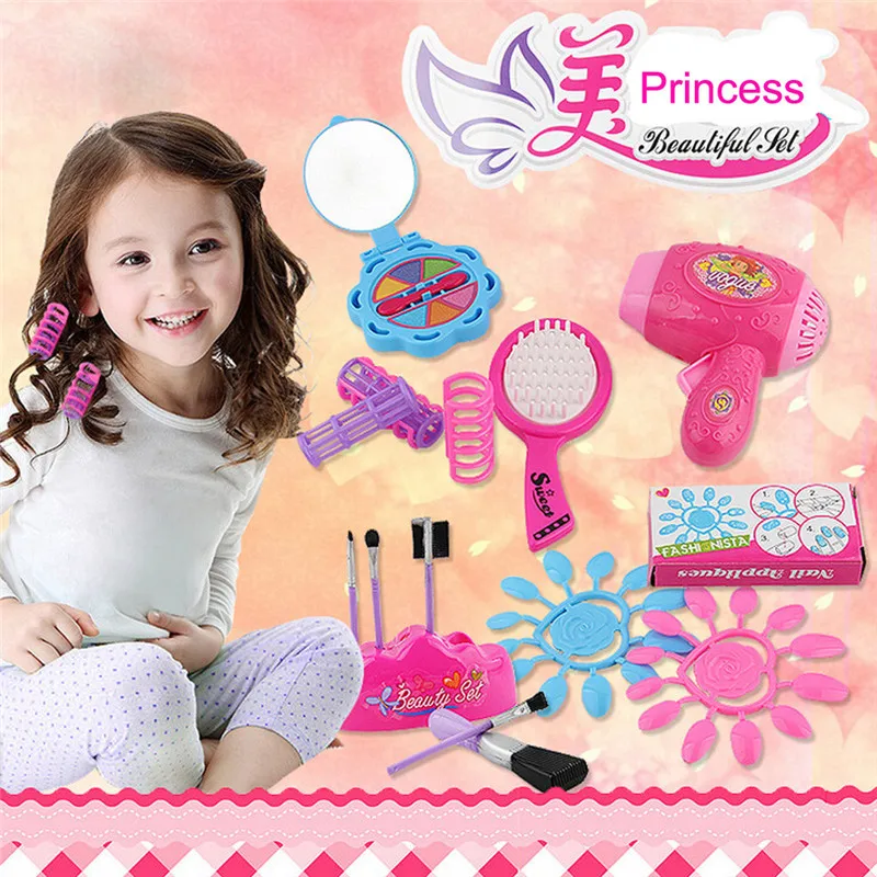 6PC Kids Girls Makeup Cosmetic Toy Pretend Play Vanity Play Dresser