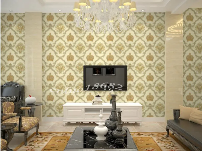 Waliicorners Luxury European Crown wallpaper hotel clothing shop restaurant beauty salon tea shop clubhouse simple wallpaper 13 QQ20180617000153_