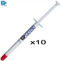 GD280 Термальность проводящая смазка паста силиконовый пластырь радиатора Соединение 10 шт. чистая Вес 1 г белый шприц упаковки SY1