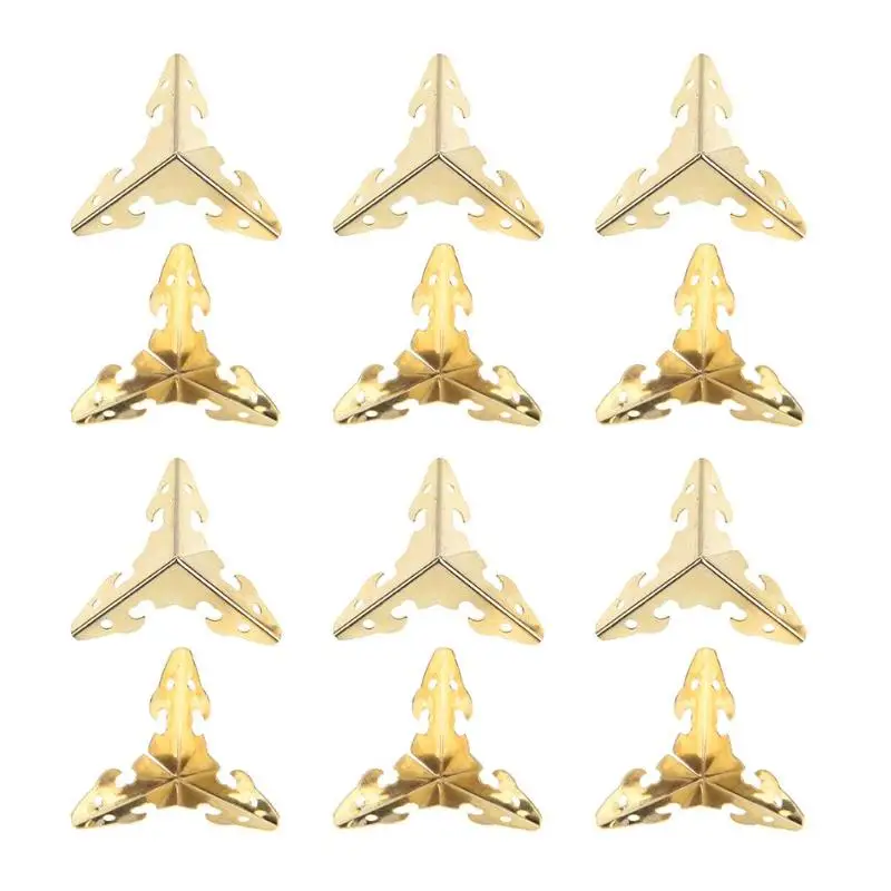 12pcs/set Metal Carve Jewelry Box Corner Protector Furniture Decorative Bracket For jewelry boxes DIY corner decoration