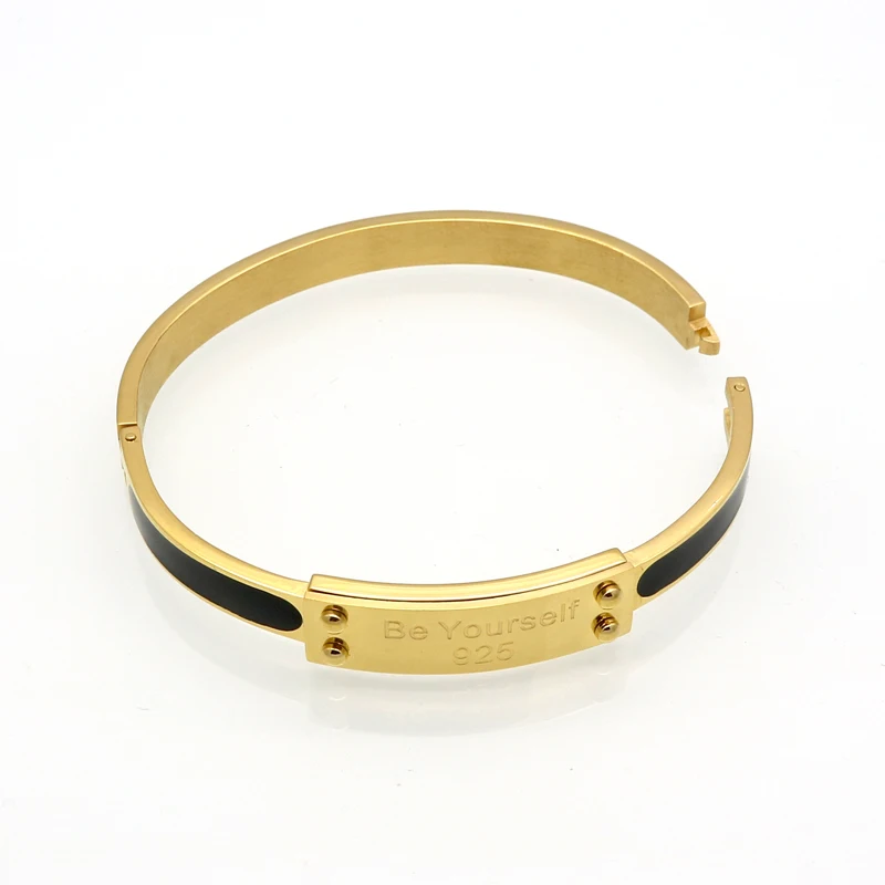 Браслеты манжеты и обручи золотого цвета с надписью Be Yourself|bracelet brand|bracelet fashionbrand
