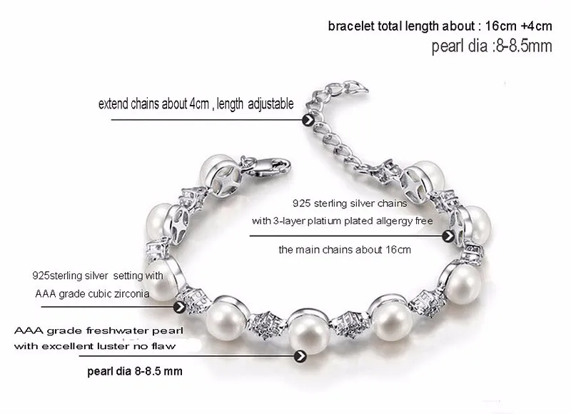 17.3 to 17.7cm 9pcs freshwater pearl AAA bracelet