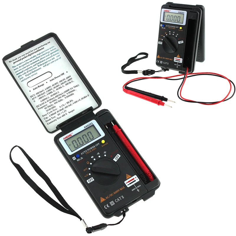 ANENG AN8203 4000 Counts True RMS Mini Digital Multimeter Voltage Resistance Frequency Capacitance Tester