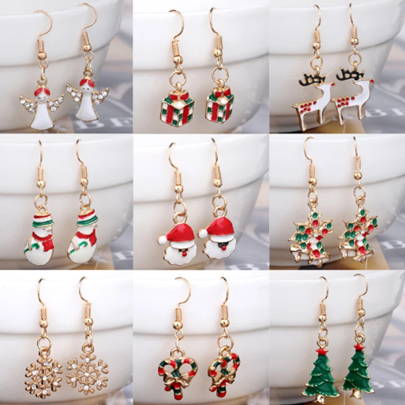 Женские серьги подвески в форме снеговика с кристаллами|ear drops|drop earringswomen earrings crystal