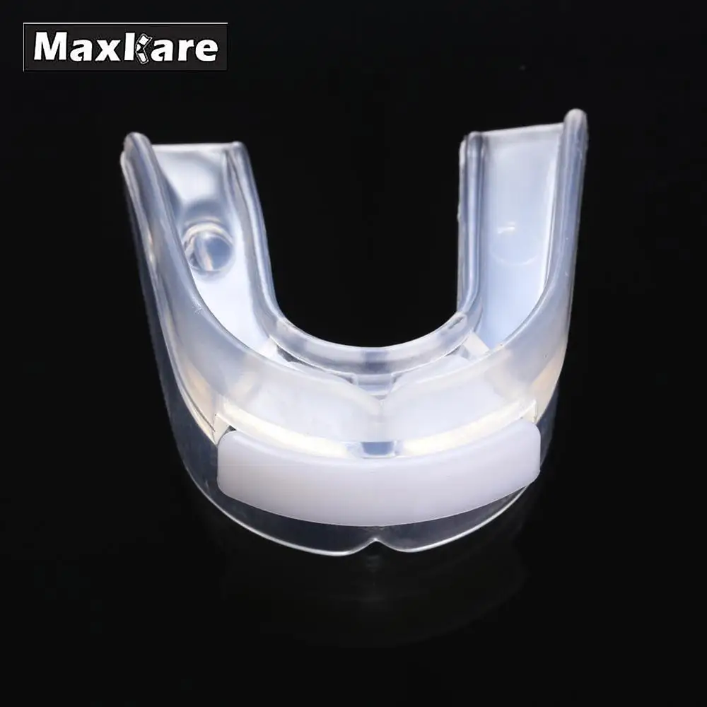 Maxkare transparente deportes gum_shield * mouth_guard * teeth_protector para Rugby Boxeo seguro suave * strenuous_exercise Silicona