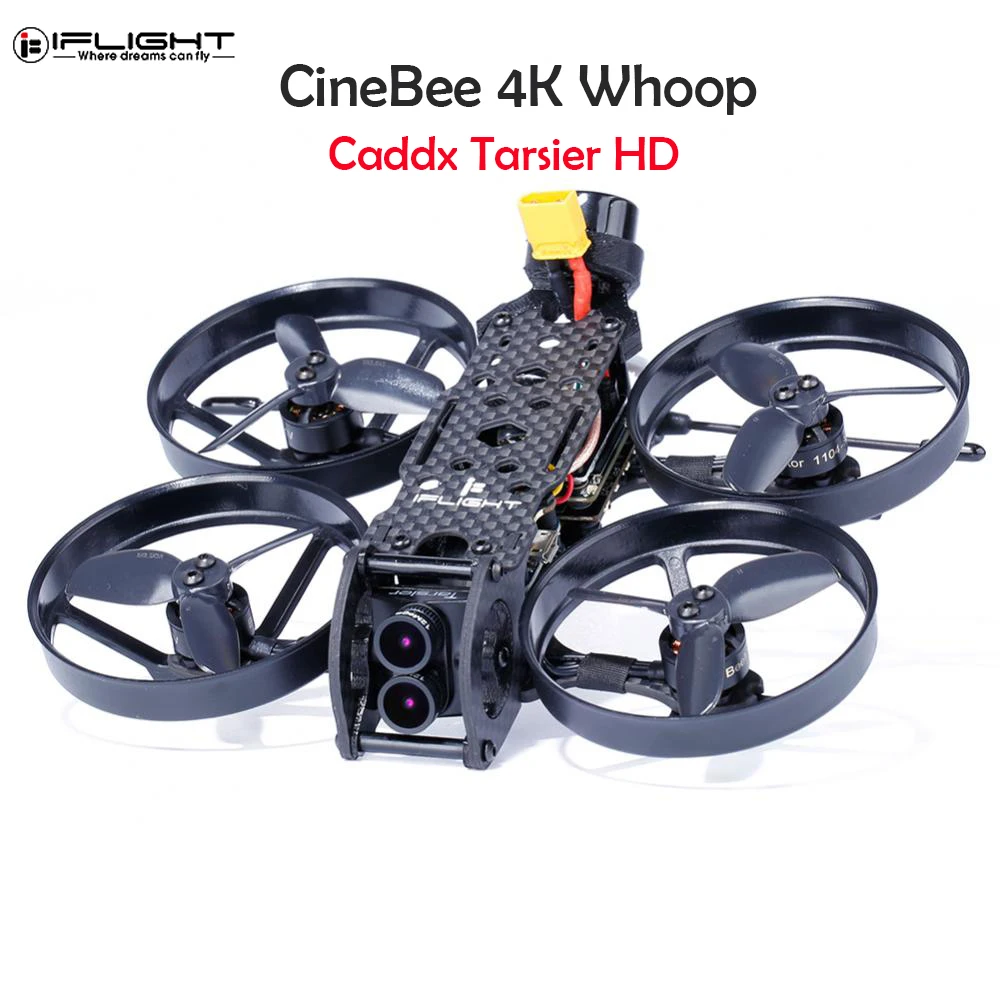 

IFlight CineBee 4K 107mm Whoop FPV Racing Drone BNF w/Caddx.usTarsier 1104 Motors HQ Props T2*2.5*3 Succex Micro F4 Flight Tower