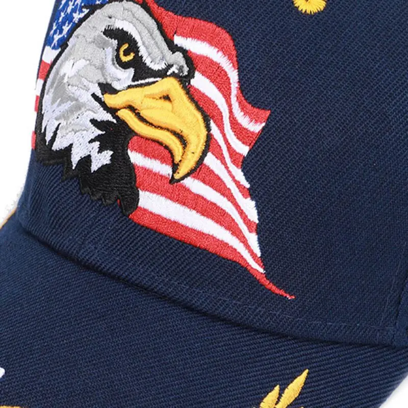 Unisex Patriotic American Flag Eagle Baseball Cap USA 3D Embroidery Army Tactical Hip Hop Snapback Cap Outdoor Adjustable Sunhat