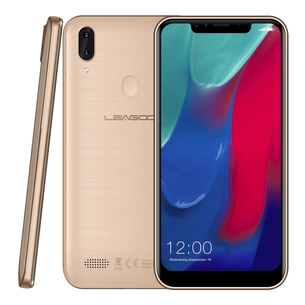 Мобильный телефон LEAGOO M11 Android 8,1, 6,18 дюйма, 4000 мА/ч, 2 Гб ОЗУ, 16 Гб ПЗУ, четырехъядерный процессор MT6739, отпечаток пальца, функция распознавания лица, быстрая зарядка, 4G OTG - Цвет: Gold