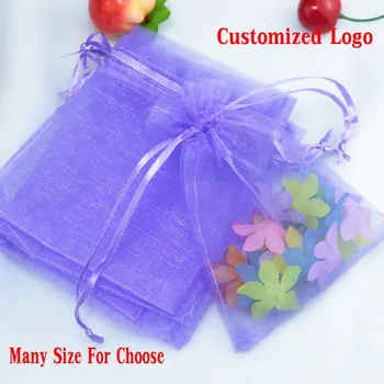 

Wholesale Jewelry Organza Bags 100pcs 13x18cm Purple Sheer Drawstring Gift Toys Jewelry Boutique Promotion Packaging Pouches