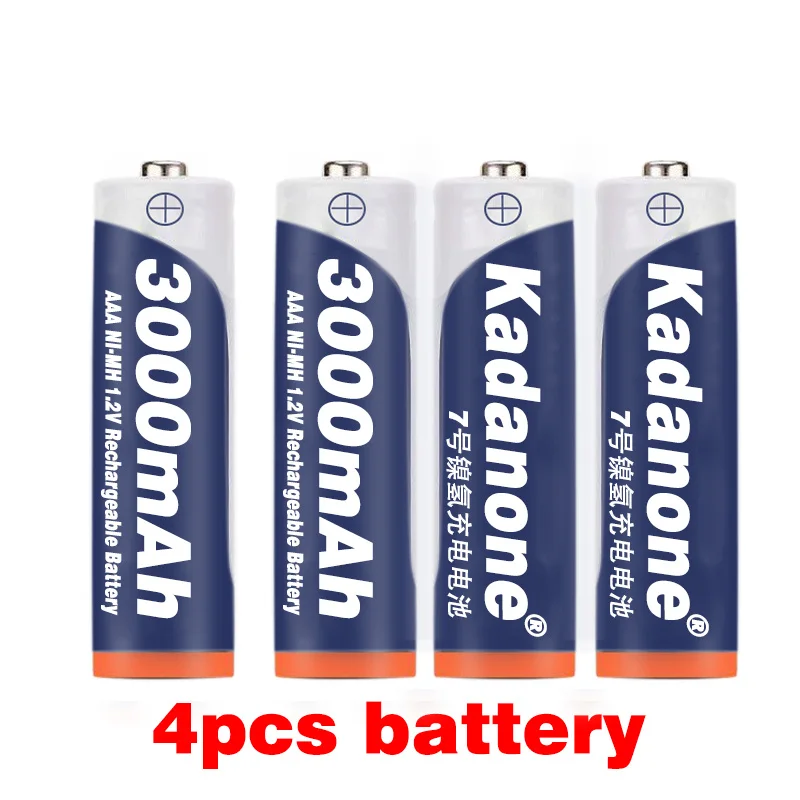 Аккумуляторная батарея AAA 3,7 V 3000 mAh, литий-ионная аккумуляторная батарея для фонарика, фонарь - Цвет: 4pcs