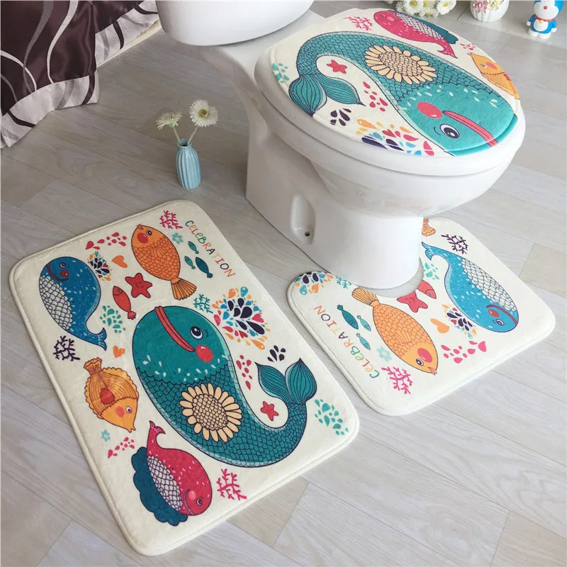 Billige 3 teil satz Hause Nicht slip Matte Fleece Boden Memory Foam Teppich Bad Matten Set Bad Wc Sitz Abdeckung Sockel teppich Wc Matte