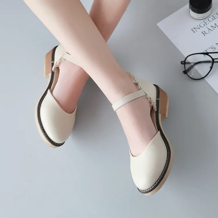 

Big Size 11 12 13 ladies summer platform sandals women shoes woman Round head with thick heel and shallow opening of Baotou
