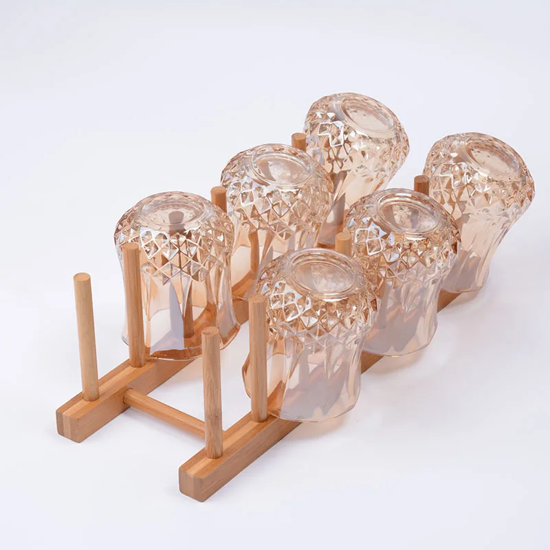

Baffect Bamboo Dish Cup Drying Rack Kitchen Plate Cup Bowl Drying Storage Holder Stand Household Sundries Cabinet Organizer Shel